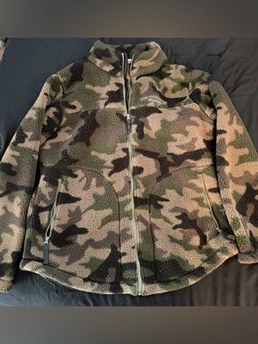 Columbia Kids Camo Fleece Jacket in Green and Black